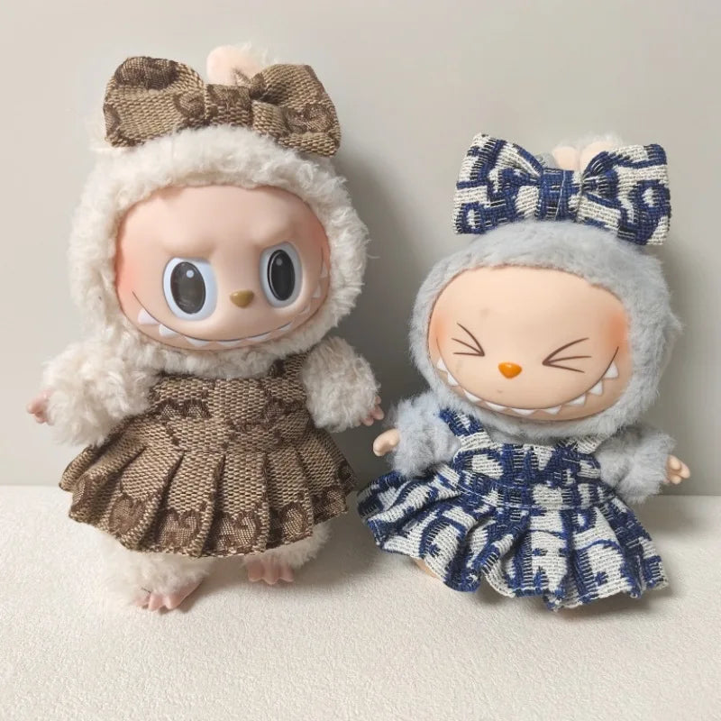 17cm Labubus Mini Doll luxury clothing set Bow headband dress Outfit Labubu II Doll Sitting Party Game Clothes Toys accessories 17cm Labubus Mini Doll luxury clothing set Bow headband dress Outfit Labubu II Doll Sitting Party Game Clothes Toys accessories